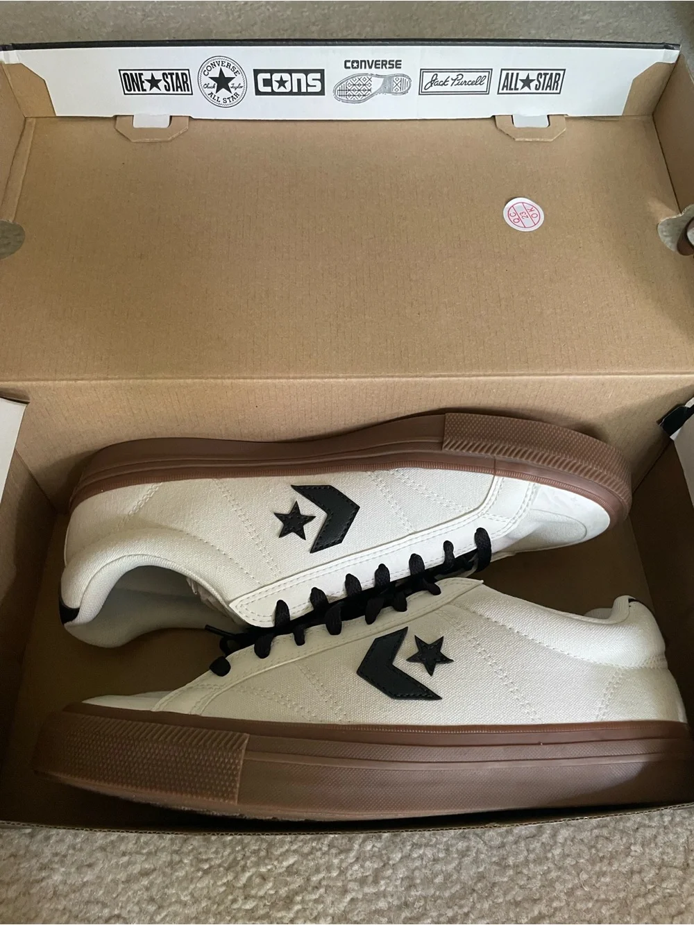 Converse Sport Casual Ox Sneakers Vintage White/Black Men’s 10.5 (Wm 12) NWB